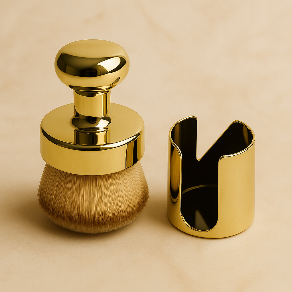 Luxe Gouden Nagelborstel met Houder – Elegant en Hygiënisch