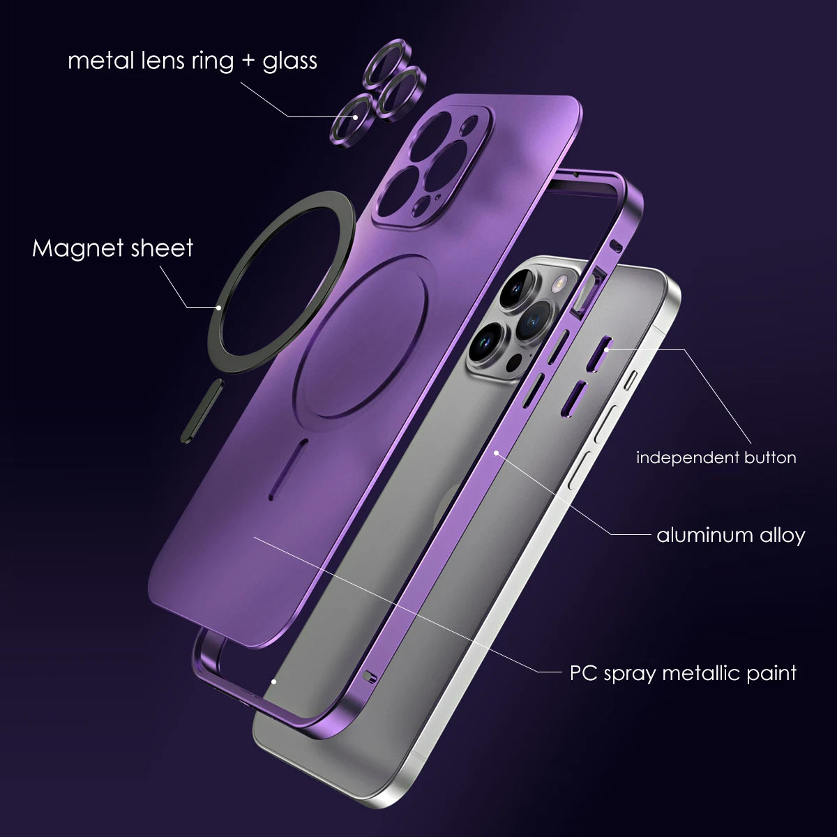Magnetische Aluminium Hoes voor iPhone|Nu speciale aanbieding|| 60% op het 2e artikel