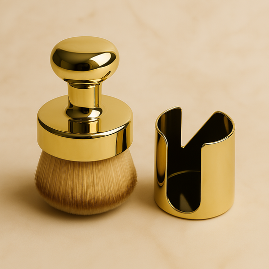Luxe Gouden Nagelborstel met Houder – Elegant en Hygiënisch