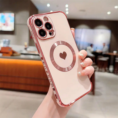 Elegant MagSafe Heart Case iPhone