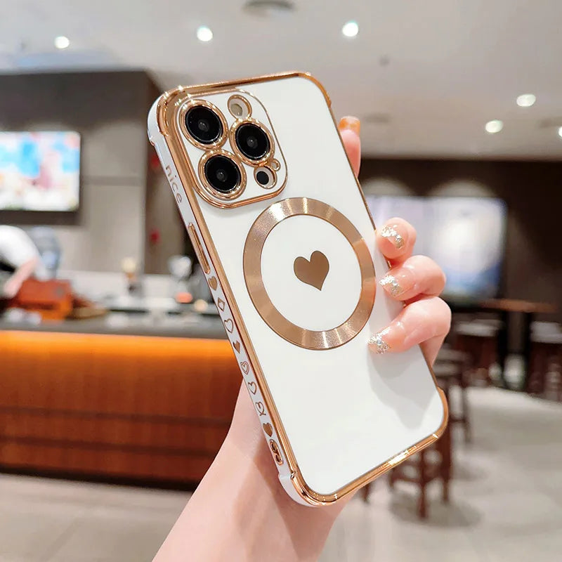 Elegant MagSafe Heart Case iPhone