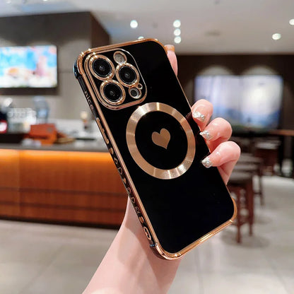 Elegant MagSafe Heart Case iPhone