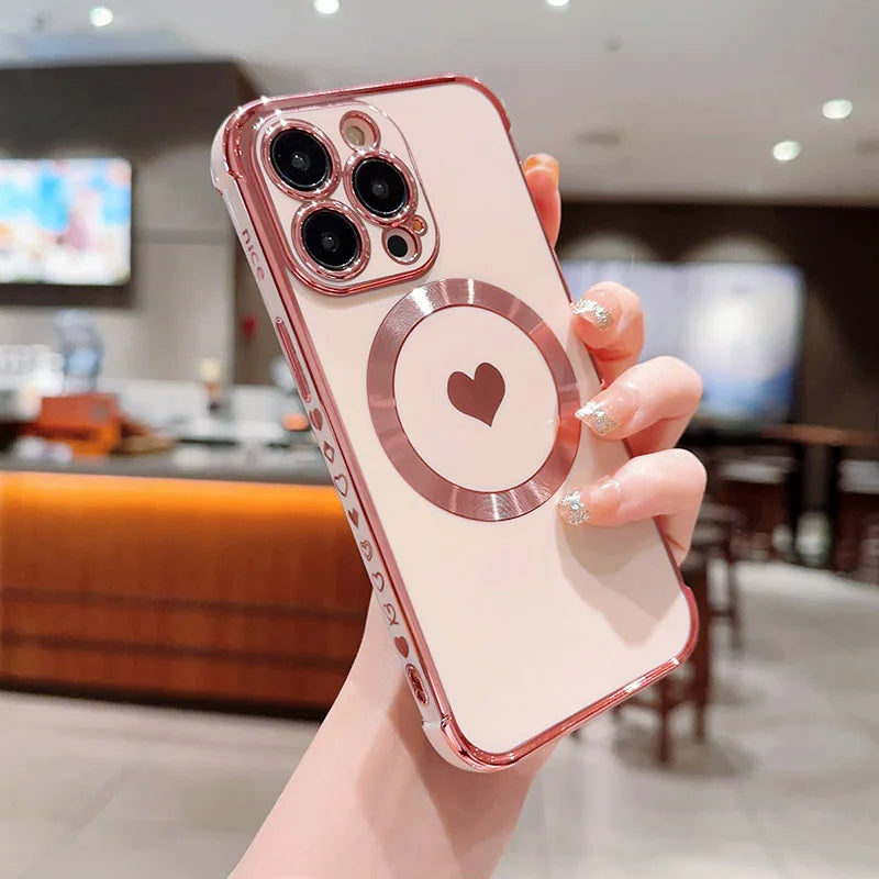 Elegant MagSafe Heart Case iPhone