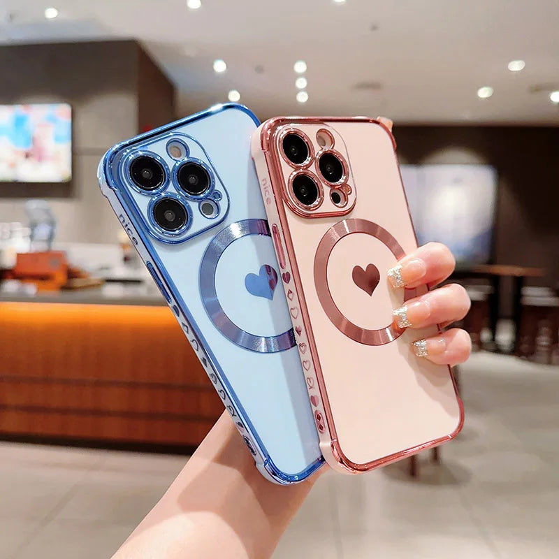 Elegant MagSafe Heart Case iPhone