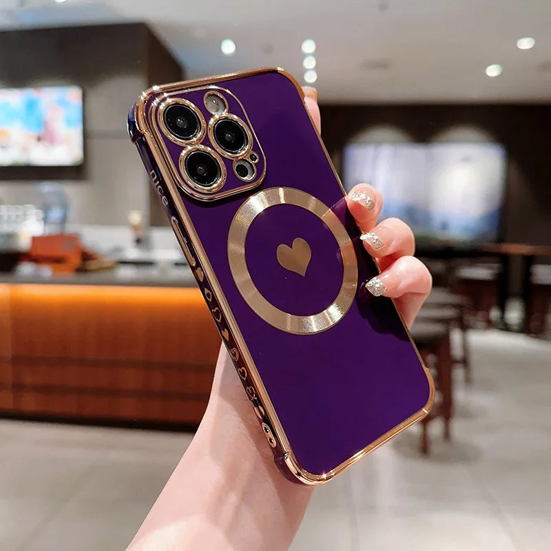 Elegant MagSafe Heart Case iPhone